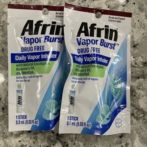 2 of AFRIN Vapor Burst Inhaler 0.8 ml Stick- Rosemary Oil & Menthol. Exp 01/2026